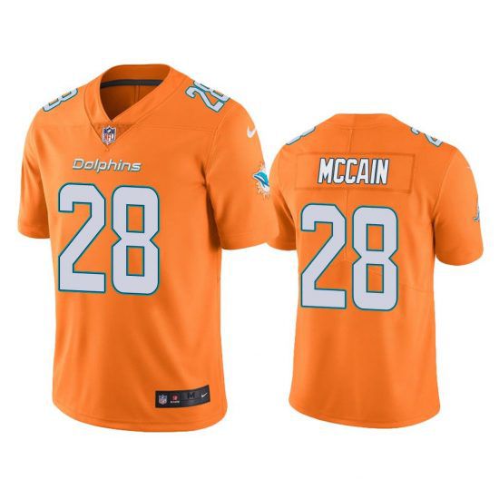 Men Miami Dolphins 28 Bobby McCain Nike Orange Color Rush Limited NFL Jersey